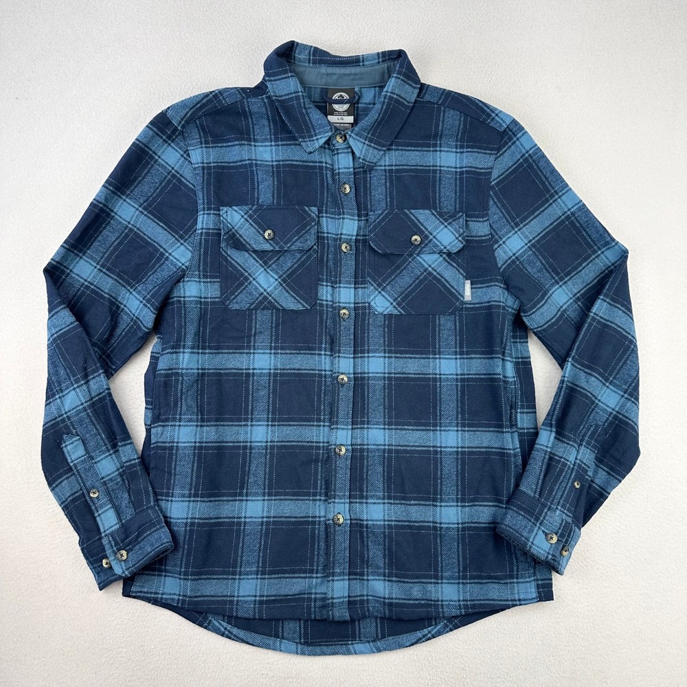 Colorado Clothing Flannel Shirt Mens L Blue Button Up Long Sleeve